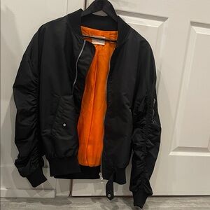 Fear of God Black Bomber Jacket with Orange Lining